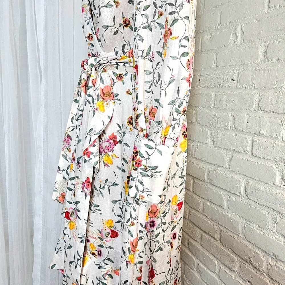 Zimmermann ElkaVine Linen Floral Wrap Dress Size 3 (US 10) - Picture 7 of 14